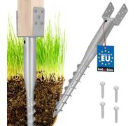 KOTARBAU® Supporto per pali a U da avvitare, 80 x 710 mm, in acciaio zincato, manicotto a terra, picchetto per pali in legno per recinzioni da giardino