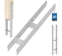 KOTARBAU® Supporto per pali ad H per calcestruzzo, 70 mm/600 mm, ancora ad H, in acciaio galvanizzato, argento, ancoraggio per pali per travi, piede di supporto per pali con ancoraggio per cemento