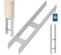 KOTARBAU® Supporto per Pali, Staffe per Pali da Cementare 100x600 mm | Supporto Palo Legno, Staffe per Pali in Legno, Ancora H, Acciaio Zincato Galvanicamente, Argento