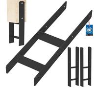 KOTARBAU® Supporto per Pali, Staffe per Pali da Cementare 160x600 mm | 2 Pezzi, Supporto Palo Legno, Staffe per Pali in Legno, Ancora H, Acciaio Verniciato A Polvere, Nero