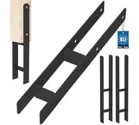 KOTARBAU® Supporto per Pali, Staffe per Pali da Cementare 80x600 mm | 2 Pezzi, Supporto Palo Legno, Staffe per Pali in Legno, Ancora H, Acciaio Verniciato A Polvere, Nero