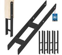 KOTARBAU® Supporto per Pali, Staffe per Pali da Cementare 80x600 mm | 4 Pezzi, Supporto Palo Legno, Staffe per Pali in Legno, Ancora H, Acciaio Verniciato A Polvere, Nero