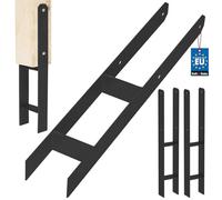 KOTARBAU® Supporto per Pali, Staffe per Pali da Cementare 90x600 mm | 2 Pezzi, Supporto Palo Legno, Staffe per Pali in Legno, Ancora H, Acciaio Verniciato A Polvere, Nero