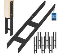 KOTARBAU® Supporto per Pali, Staffe per Pali da Cementare 90x600 mm | Supporto Palo Legno, Staffe per Pali in Legno, Ancora H, Acciaio Verniciato A Polvere, Nero
