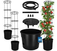 KOTARBAU® Supporto per rampicanti di pomodoro - Vasi per semina - ⌀ 35 cm H: 128 cm - Vaso per piante, Nero , Set da 2