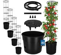 KOTARBAU® Supporto per rampicanti di pomodoro - Vasi per semina - ⌀ 35 cm H: 128 cm - Vaso per piante, Nero , Set da 4