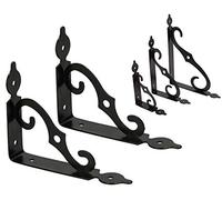 KOTARBAU Supporto per scaffali, 110 x 145 mm, 2 pezzi, in acciaio, per console angolare, supporto per console per carichi pesanti, angolo di mobili