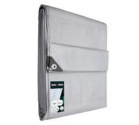 KOTARBAU® Telo Impermeabile Esterno - Polietilene - 6 x 8 m - Argento - 200 g/m² - Telo Sotto Piscina Fuori Terra - Copertura con Occhielli - Telone Robusto - Copertura Esterna - Telone da Giardino