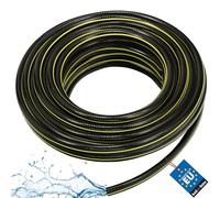KOTARBAU® Tubo dell’acqua da giardino da 3/4", 20 m, 4 strati, flessibile in PVC rinforzato, anti-torsione, nero, professionale per irrigazione delle piante, da giardino