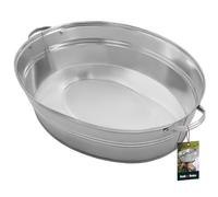 KOTARBAU® Vaschetta in Zinco per Giardino, Grande 27 Litri, Rotonda, in Acciaio Zincato, per Bevande e Spumante, da Esterno, in Latta
