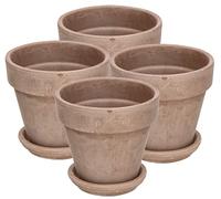 KOTARBAU® Vasi Terracotta, Vaso in Terracotta da Esterno ⌀ 11,5 cm | 4 PezziVaso per Piante da Interno in Terracotta, con Sottovaso, con Foro di Drenaggio, Alto 10,5 cm, Vasi in Terracotta