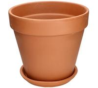 KOTARBAU® Vasi Terracotta, Vaso in Terracotta da Esterno ⌀ 27 cm | Vaso per Piante da Interno in Terracotta, con Sottovaso, con Foro di Drenaggio, Alto 24,5 cm, Vasi in Terracotta