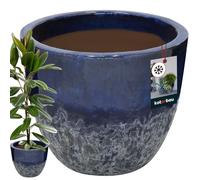 KOTARBAU® Vaso da fiori Altezza 41 cm ⌀ 46 cm Vaso per piante Blu scuro in ceramica Fioriera resistente al gelo Vasi per piante per esterno Flower Pot Outdoor & Indoor Vaso per piante interno esterno