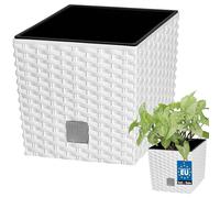 KOTARBAU® - Vaso da fiori, coprivaso con vaso interno, per coltivare le piante, 170 mm, bianco