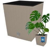KOTARBAU® - Vaso da fiori, coprivaso con vaso interno, per coltivare le piante, 400 mm, Mocca (beige)