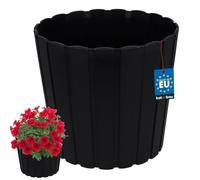 KOTARBAU Vaso da fiori - Diametro 29 cm H 27 cm - Antracite - Plastica - Vaso per piante da interno - Vaso da fiori - Grandi - Esterni - Portavaso - Balcone - Decorativo