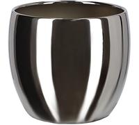 KOTARBAU® - Vaso da fiori in ceramica per piante, diametro 13 cm, argento