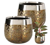 KOTARBAU® Vaso da fiori rotondo in ceramica, effetto specchio, diametro 12,5 cm, altezza 13 cm, 2 pezzi, grande glamour, per interni