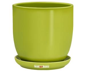 KOTARBAU Vaso in ceramica, diametro 15 cm, con sottovaso, soluzione perfetta per casa e giardino