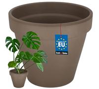 Kotarbau® Vaso in terracotta con bordo 31 cm, per interni ed esterni, vaso per piante, per balcone o giardino, ceramica non smaltata, rustica, beige