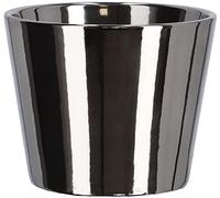 KOTARBAU® Vaso per fiori in ceramica, diametro 11 cm, smaltato lucido (1 pezzo, argento)