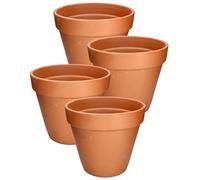 KOTARBAU® Vaso Terracotta, Vasi per Piante da Esterno in Terracotta ⌀ 11 cm | 4 Pezzi Vasi Terracotta, con Foro di Drenaggio, non Smaltato, Alto 10 cm, Vaso in Terracotta