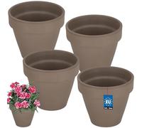 KOTARBAU® Vaso Terracotta, Vasi per Piante da Esterno in Terracotta ⌀ 11 cm | 4 Pezzi Vasi Terracotta, con Foro di Drenaggio, non Smaltato, Alto 10 cm, Vaso in Terracotta