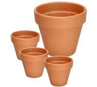 KOTARBAU® Vaso Terracotta, Vasi per Piante da Esterno in Terracotta ⌀ 13 cm | 4 Pezzi Vasi Terracotta, con Foro di Drenaggio, non Smaltato, Alto 11 cm, Vaso in Terracotta