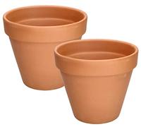 KOTARBAU® Vaso Terracotta, Vasi per Piante da Esterno in Terracotta ⌀ 19 cm | 2 Pezzi Vasi Terracotta, con Foro di Drenaggio, non Smaltato, Alto 17 cm, Vaso in Terracotta