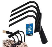 KOTARBAU® Zappa da giardino a 4 denti per diserbare le erbacce senza gambo, in acciaio, per allentare il terreno, rastrello, artiglio da giardino, per giardino, per allentare e ventilare con artigli