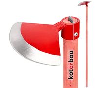 KOTARBAU® Zappa da giardino semicircolare, 220 x 110 mm, con manico 119 cm, zappa da giardino per trapianti, diserbo, cura del giardino