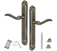 KOTARBAU® ZnAl - Maniglia per porta con targhetta cieca, maniglia lunga per porte interne, rosetta lunga, maniglia per porta, maniglia per porta, patinata
