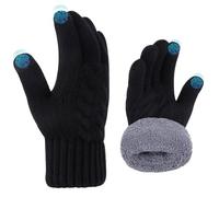 Kotashion Guanti Caldi Invernali Uomo,Guanti Spessi e Morbidi Foderati in Peluche,Polsini Elastici Antiscivolo e Guanti in Maglia Touchscreen Antivento,Adatti Interno Esterno,Regalo per Padri e Figli