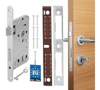 KOTERBAU® Serratura da infilare 72/55 mm DIN sinistra con chiavi protette Serratura universale Serratura cancello Serratura interna Serratura interna