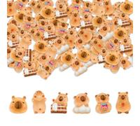Kotkiddy 100 Pezzi Mini Capibara per Miniature di Casette delle Bambole Animali in Resina per Hobby Fai da Te Mini Capibara per Decorazione del Giardino delle Fate e Micro paesaggi