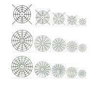 Kotkiddy 15 stencil mandala, mandala dotting colorare stencil 8/12/16 segmenti 3/4/5/6/8 pollici, modello di mandala riutilizzabile per rocce, legno