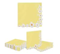Kotkiddy 20 Pezzi Tovaglioli di Carta Margherita Cocktail Pranzo Fiori Primaverili Estivi Picnic Tovaglioli (Giallo)
