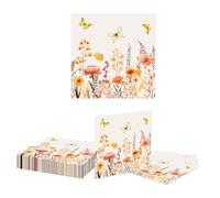 Kotkiddy 20 Pezzi Tovaglioli di Fiori di Campo Acquerello Fiori Piante Tovaglioli USA e Getta Fiori Selvatici Piante Tovaglioli di Carta per Tavola da Cucina Decorazione