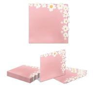 Kotkiddy 20 Pezzi tovaglioli di Margherite per Festa tovaglioli di Carta per Cocktail Tavolo da Pranzo Estivo Fiori Primaverili Picnic (Rosa)