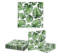 Kotkiddy 20 Pezzi tovaglioli Foglia Giungla Tropicale, Design Foglia Verde Monstera Palma tovaglioli di Carta USA e Getta per Festa nella Giungla, Campeggio Estivo Decorazione