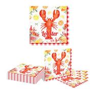 Kotkiddy 20 Pezzi tovaglioli USA e Getta per Cena Estiva Picnic Barbecue Granchio Cocktail tovaglioli Pranzo tovaglioli