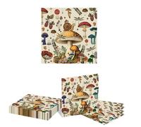 Kotkiddy 20 Pezzi Tovaglioli Vintage Design Fungo Carta Cena Decorazioni per Ringraziamento Autunno Casa Cucina Sala da Pranzo Decorazione