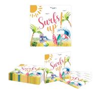 Kotkiddy 20Pcs Surfs Up Tovaglioli di Compleanno Decorazioni per Feste - Rosa Surf Festa Tovagliolo Estate Spiaggia Hawaiana Onde Surf Decorazione Compleanno