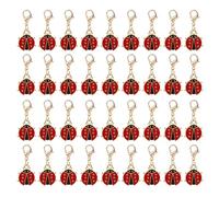 Kotkiddy 36pcs Rosso Klein Coccinelle Portachiavi Portafortuna Portachiavi Conclusione Esame Capodanno Natale Nuovo Anno Regalo Calendario Avvento Riempimento Etichette R