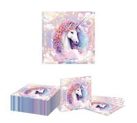 Kotkiddy 40 Pezzi tovaglioli di Carta Unicorno tovaglioli per Festa Unicorno tovaglioli di Carta Arcobaleno Unicorno tovaglioli di Carta Decorativi Cena 33 * 33cm(B)