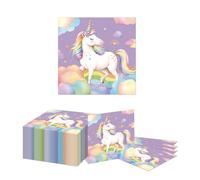 Kotkiddy 48 Pezzi Set Accessori per Festa a Tema Unicorno - Perfetto per Decorazioni di Compleanno di 1° Compleanno con Tovaglioli di Carta Unicorno, Decorazioni per Feste di Compleanno Unicorno