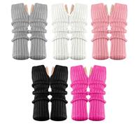 Kotkiddy 5 paia di guanti kawaii scaldamuscoli, guanti invernali manica dolce Y2k Harajuku per donne ragazze Lolita costume scuola 5 colori, multicolore, L