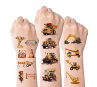 Kotkiddy 74 Pezzi Autocarro Veicoli da Costruzione Tatuaggi Temporanei Bambini Ragazzi Ragazze Decorazioni per Feste Bomboniere Regalo Adesivi per Feste di Compleanno Tra