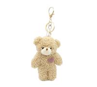 Kotkiddy Orso peluche portachiavi giocattolo per bambini con cuore viola 13 cm farcito Teddy zaino peluche borsa ciondolo regalo per ragazze, gold, L