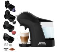 KOTLIE Macchina da caffè 5 in 1, 19 bar, multi-capsula per Nespresso/Dolce Gusto/ESE Pads (44 mm)/caffè in polvere, serbatoio acqua da 1 l, 3 temperature/7 quantità di acqua